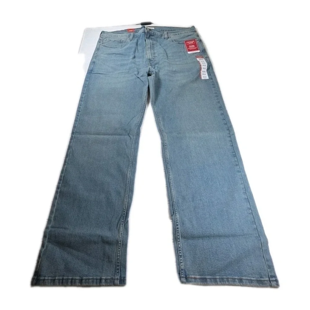 NWT SIGNATURE LEVI STRAUSS 42x32 Men's Cotton Denim Relaxed Straight Blue‎ Jeans